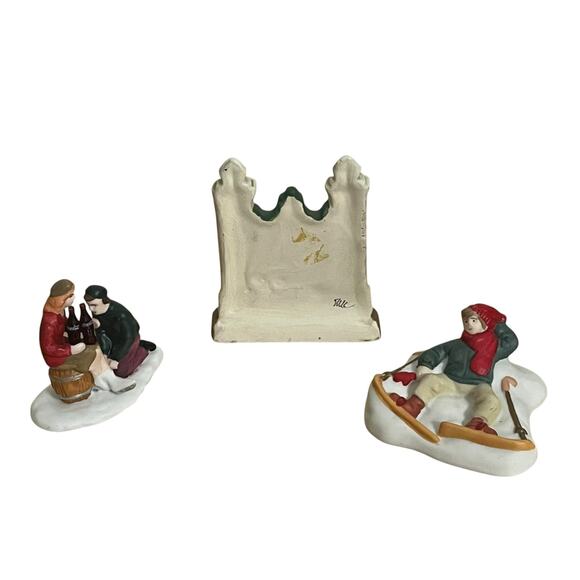 Vintage Ceramic 3 Piece Winter Village Set Coca Cola - Picture 5 of 5